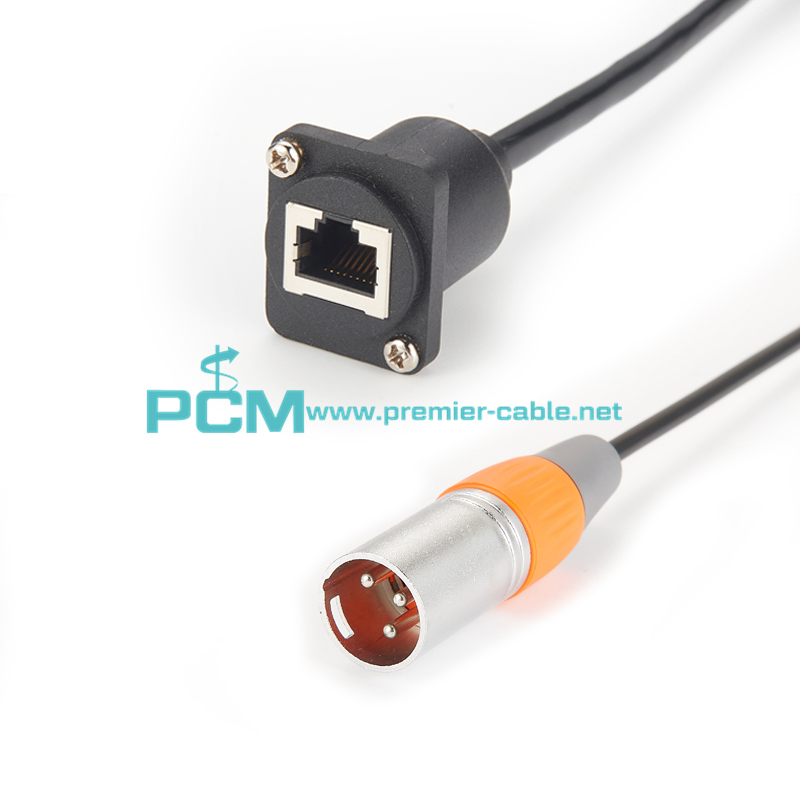 XLR TO RJ45 Panel-Mount Extension Cable 